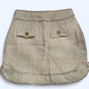 NWOT High-Quality Classy White & Silver Tweed Skirt